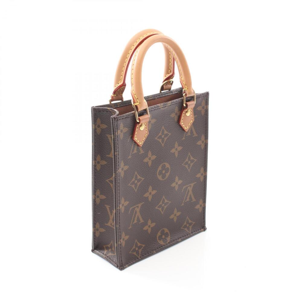 Louis Vuitton Monogram handbag Plat brown Sac canvas leather
